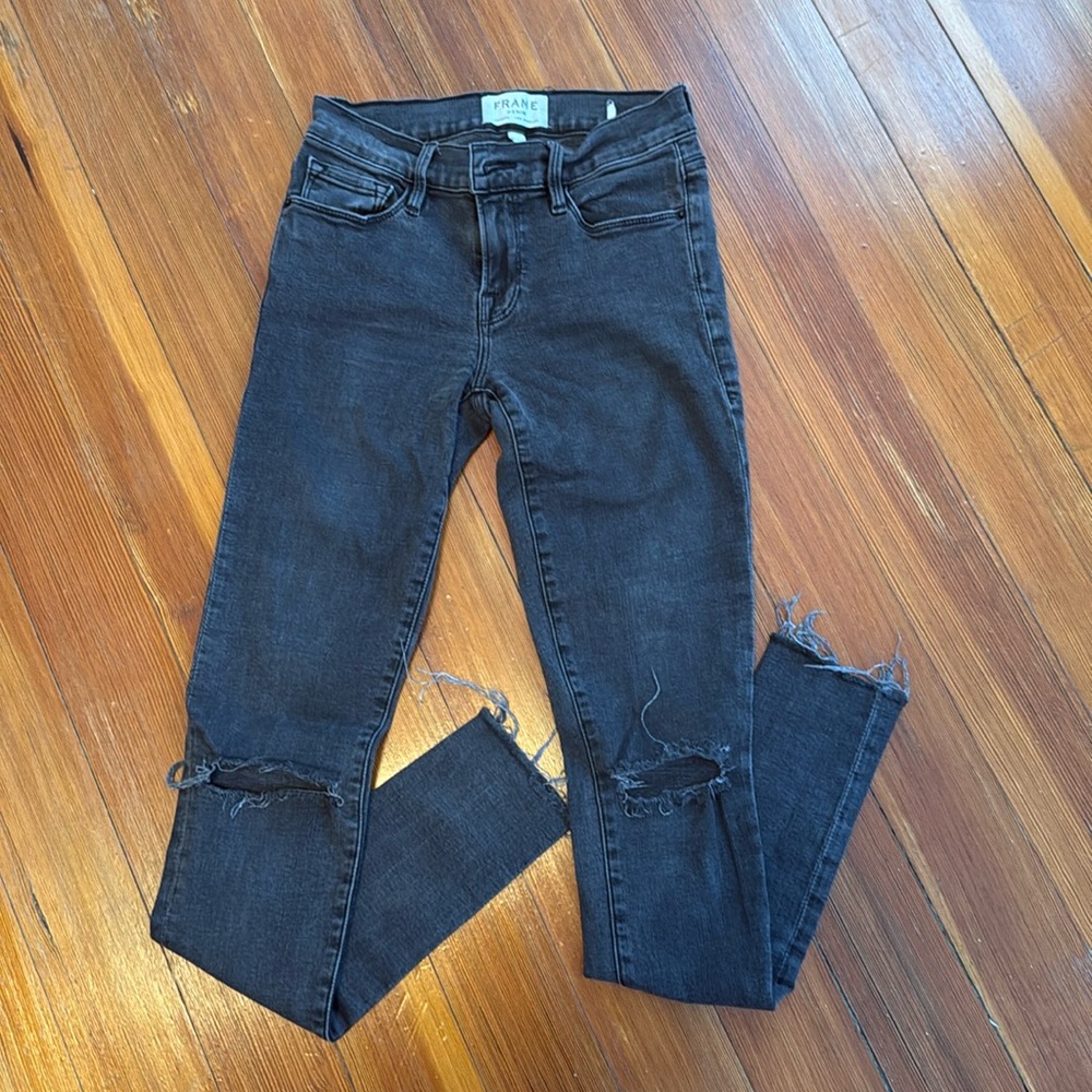 FRAME Le Skinny de Jeanne Size 25 Waist Low Rise - Muddy Rips